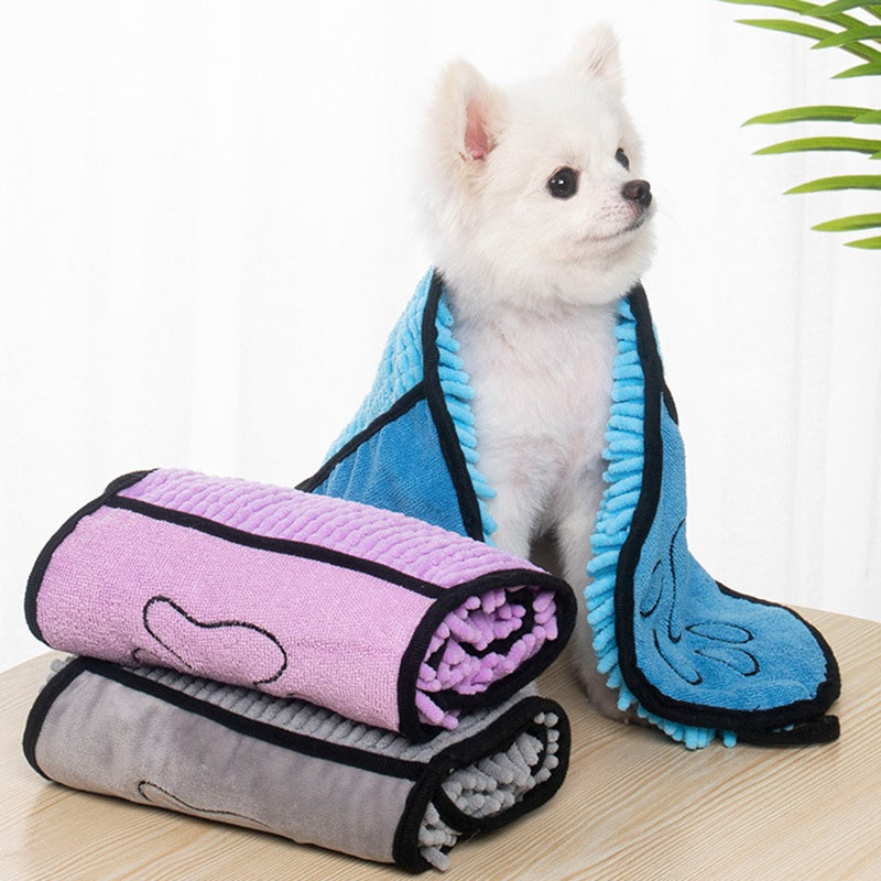 超吸水 犬・猫用 マイクロファイバー ペットバスタオルの商品画像 3