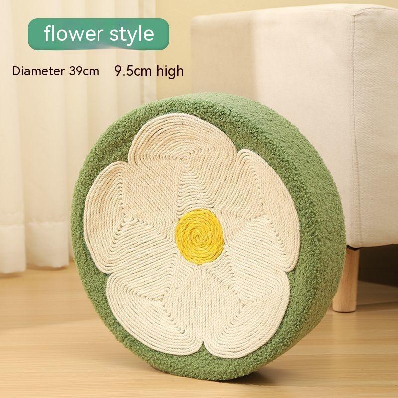 直径約39cm高さ約9.5cmのフラワー柄爪とぎベッド